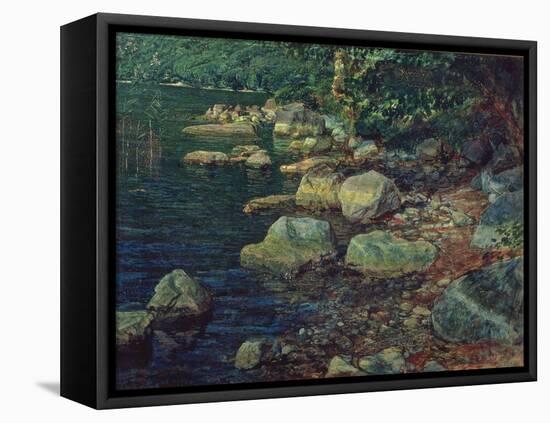 River Scene in Palazzuolo-Aleksandr Andreevich Ivanov-Framed Premier Image Canvas