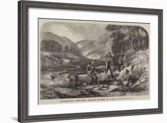 River Scene, Wales, Salmon-Fishing, Ascertaining the Weight-Alexander Rolfe-Framed Giclee Print