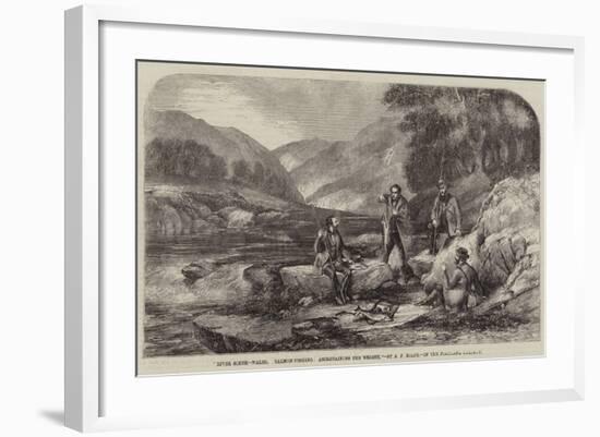 River Scene, Wales, Salmon-Fishing, Ascertaining the Weight-Alexander Rolfe-Framed Giclee Print