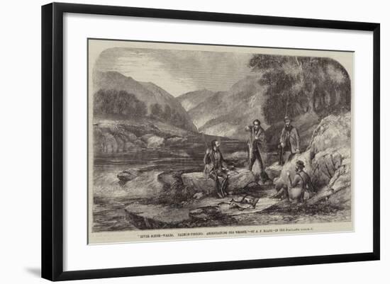 River Scene, Wales, Salmon-Fishing, Ascertaining the Weight-Alexander Rolfe-Framed Giclee Print