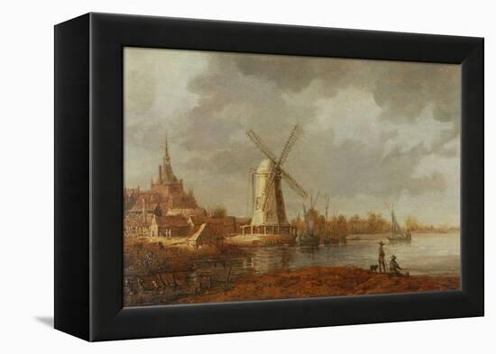 River Scene with a View of Dordrecht (Oil on Panel)-Aelbert Cuyp-Framed Premier Image Canvas