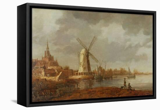 River Scene with a View of Dordrecht (Oil on Panel)-Aelbert Cuyp-Framed Premier Image Canvas