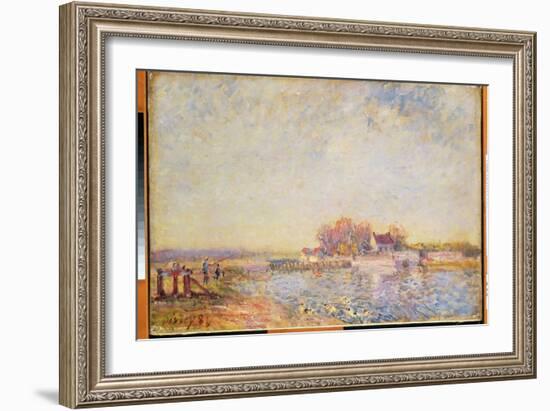 River Scene with Ducks, 1881 (Oil on Canvas)-Alfred Sisley-Framed Giclee Print