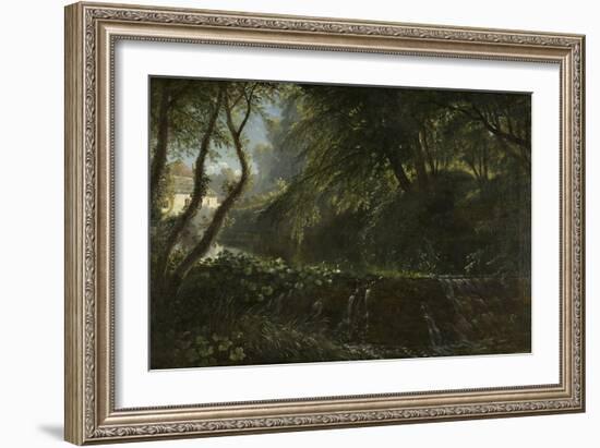 River Scene with Weir and Mill, C.1823-Francis Danby-Framed Giclee Print