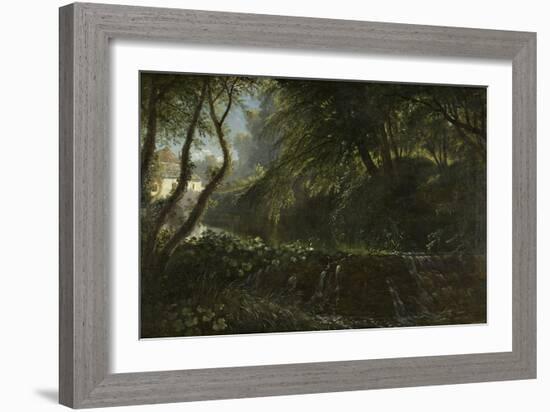 River Scene with Weir and Mill, C.1823-Francis Danby-Framed Giclee Print