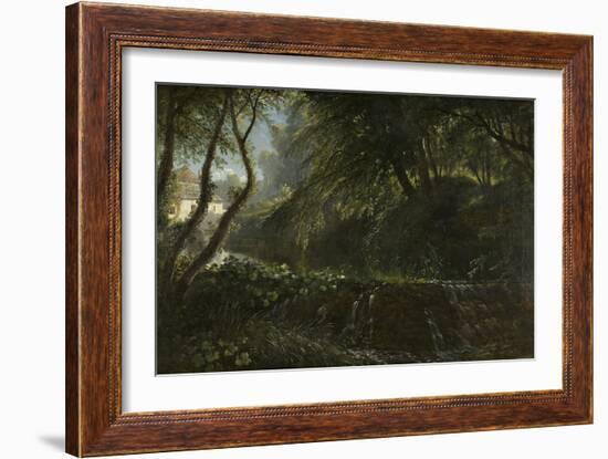 River Scene with Weir and Mill, C.1823-Francis Danby-Framed Giclee Print