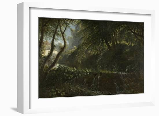 River Scene with Weir and Mill, C.1823-Francis Danby-Framed Giclee Print