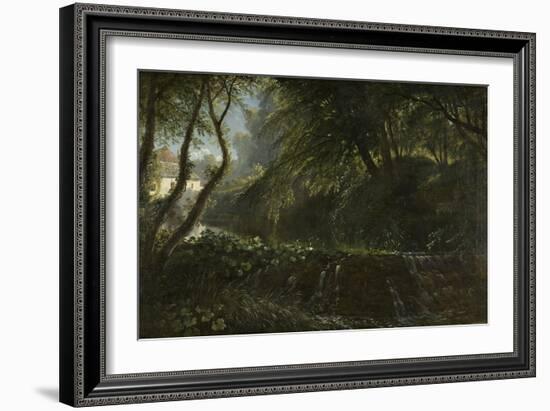 River Scene with Weir and Mill, C.1823-Francis Danby-Framed Giclee Print