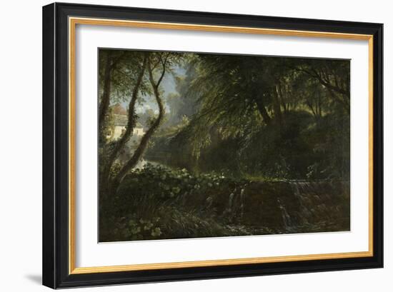 River Scene with Weir and Mill, C.1823-Francis Danby-Framed Giclee Print