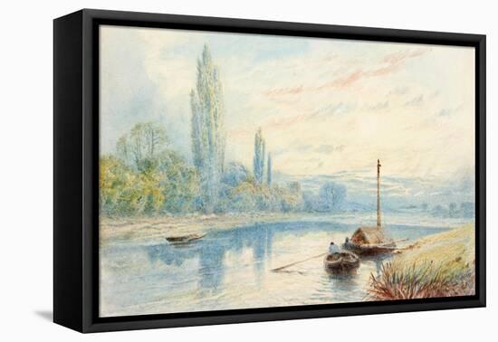 River Scene-Myles Birket Foster-Framed Premier Image Canvas