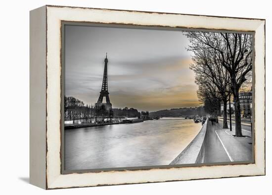 River Seine and The Eiffel Tower-Assaf Frank-Framed Premier Image Canvas