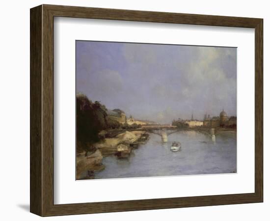 River Seine, Paris (Oil on Canvas)-Antoine Vollon-Framed Giclee Print