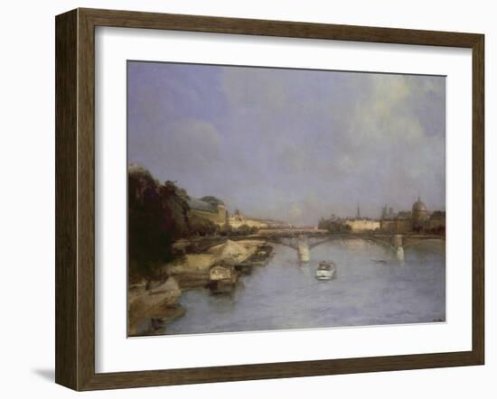 River Seine, Paris (Oil on Canvas)-Antoine Vollon-Framed Giclee Print