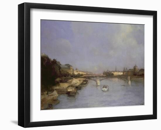 River Seine, Paris (Oil on Canvas)-Antoine Vollon-Framed Giclee Print