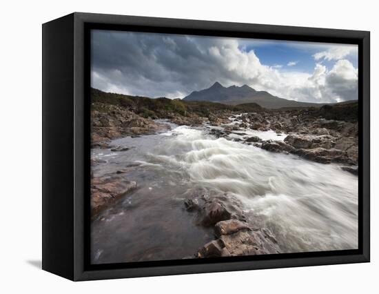 River Sligachan Tumbling over Rocks with Sgurr Nan Gillean in Distance, Glen Sligachan, Isle of Sky-Lee Frost-Framed Premier Image Canvas