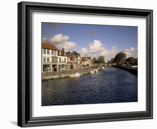 River Somme and Town, Amiens, Somme, Picardy, France-David Hughes-Framed Photographic Print