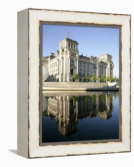 River Spree at Government District, Reichstag, Berlin, Germany, Europe-Hans Peter Merten-Framed Premier Image Canvas