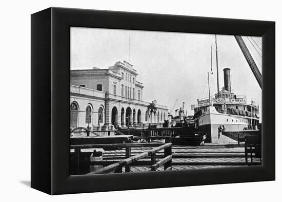 River Steamer at the Customs House, Asuncion, Paraguay, 1911-null-Framed Premier Image Canvas