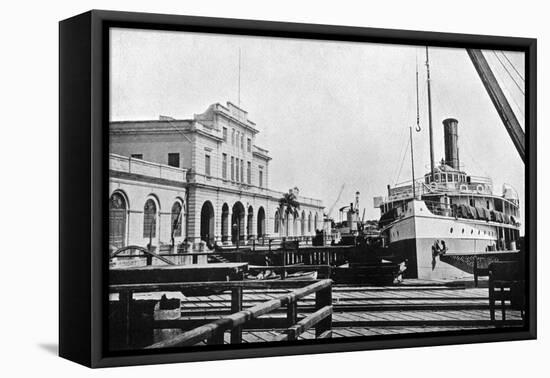 River Steamer at the Customs House, Asuncion, Paraguay, 1911-null-Framed Premier Image Canvas