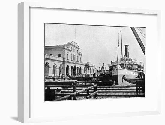 River Steamer at the Customs House, Asuncion, Paraguay, 1911-null-Framed Giclee Print