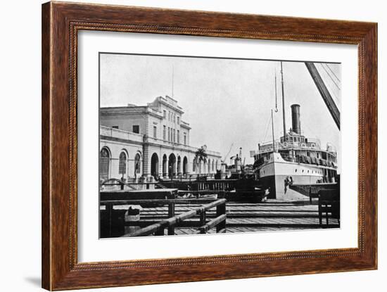 River Steamer at the Customs House, Asuncion, Paraguay, 1911-null-Framed Giclee Print