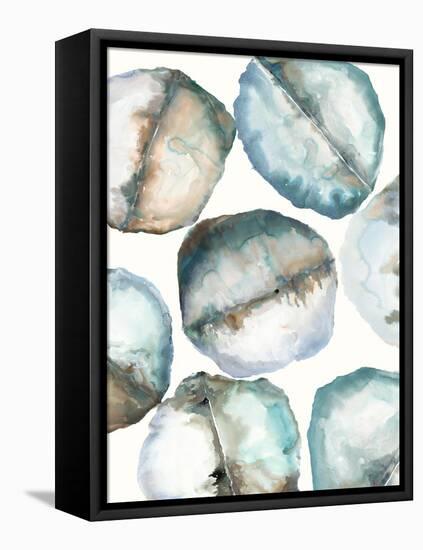 River Stones-Lora Gold-Framed Stretched Canvas