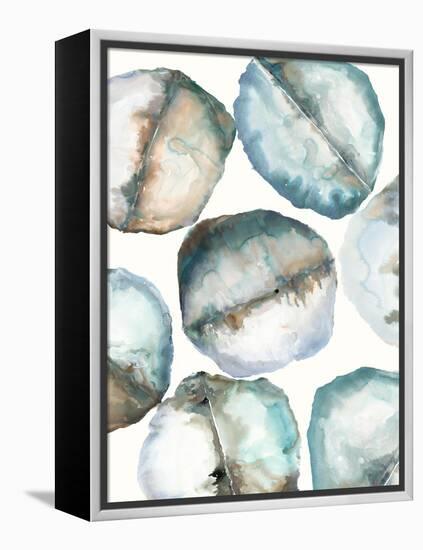River Stones-Lora Gold-Framed Stretched Canvas