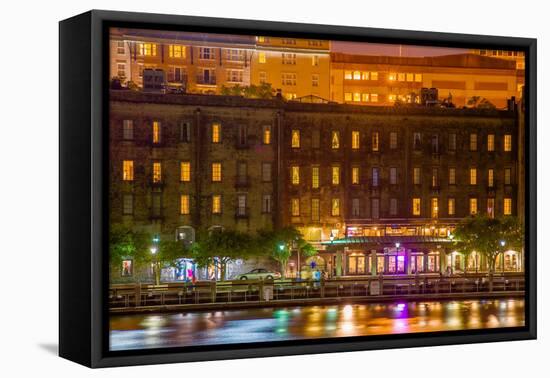 River Street at Twilight in Savannah Georgia-digidreamgrafix-Framed Premier Image Canvas