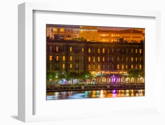 River Street at Twilight in Savannah Georgia-digidreamgrafix-Framed Photographic Print