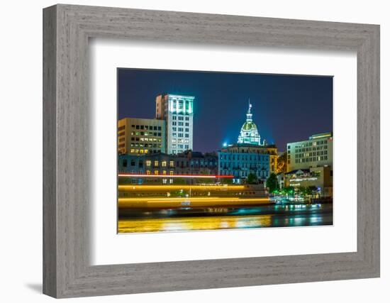 River Street at Twilight in Savannah Georgia-digidreamgrafix-Framed Photographic Print