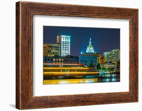 River Street at Twilight in Savannah Georgia-digidreamgrafix-Framed Photographic Print