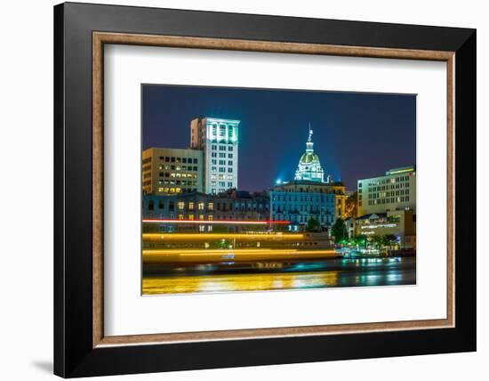 River Street at Twilight in Savannah Georgia-digidreamgrafix-Framed Photographic Print