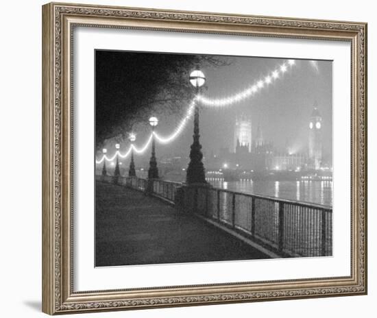 River Thames by Night-Shener Hathaway-Framed Art Print