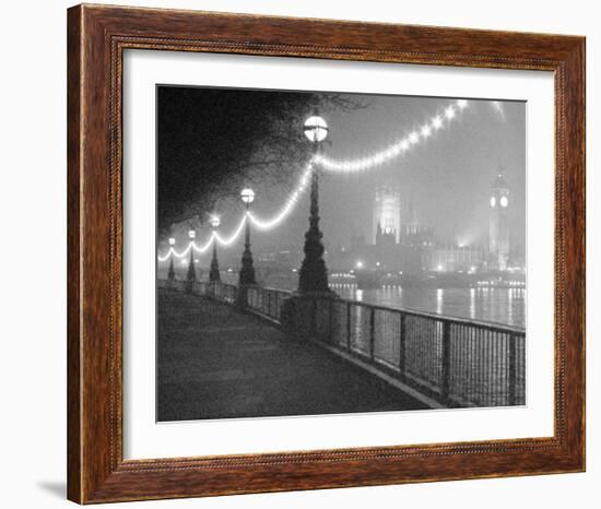 River Thames by Night-Shener Hathaway-Framed Art Print