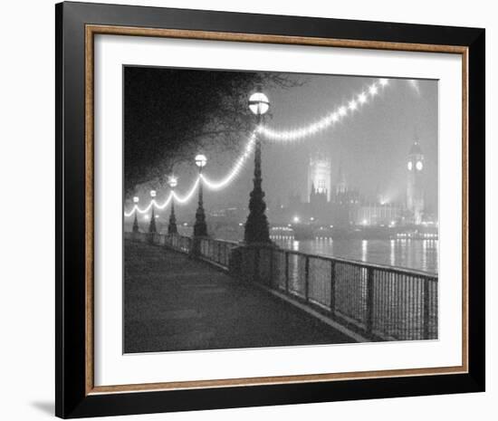 River Thames by Night-Shener Hathaway-Framed Art Print