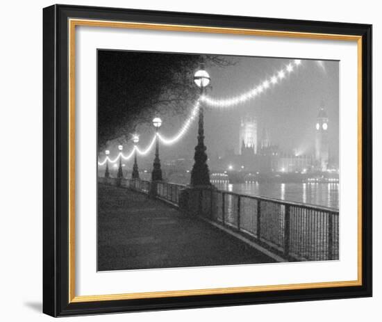 River Thames by Night-Shener Hathaway-Framed Art Print