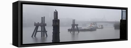 River Thames Panorama, with London. Bridge in Fog at Dawn-Richard Bryant-Framed Premier Image Canvas