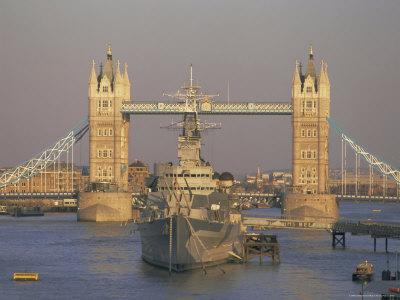 River Thames Tower Bridge And Hms Belfast London Photographic Print By Charles Bowman Art Com