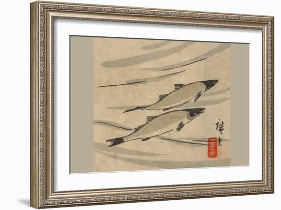 River Trout (Ayu Zu)-Ando Hiroshige-Framed Art Print