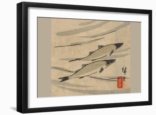 River Trout (Ayu Zu)-Ando Hiroshige-Framed Art Print