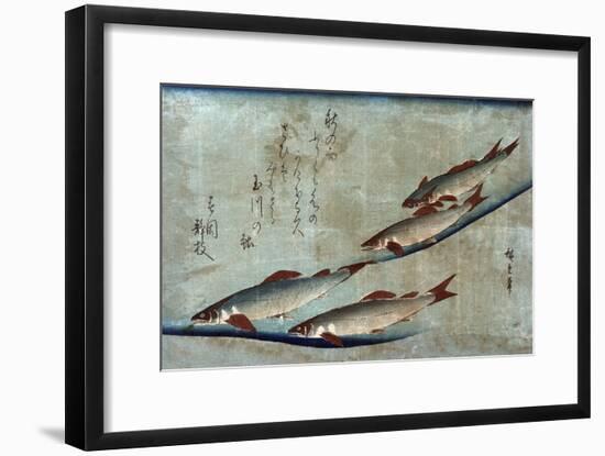 River Trout, Japanese Wood-Cut Print-Lantern Press-Framed Art Print