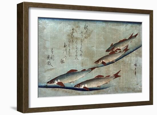 River Trout, Japanese Wood-Cut Print-Lantern Press-Framed Art Print