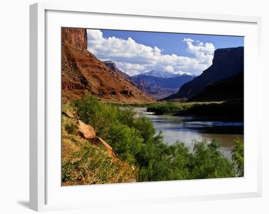 River Valley With View of Fisher Towers and La Sal Mountains, Utah, USA-Bernard Friel-Framed Photographic Print