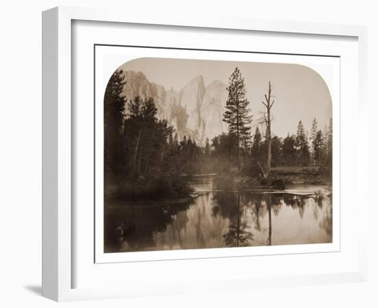 River View - Down the Valley - Yosemite, California, 1861-Carleton Watkins-Framed Art Print