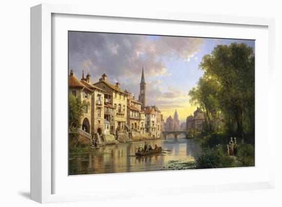 River View in Alsace-Charles Kuwasseg-Framed Giclee Print