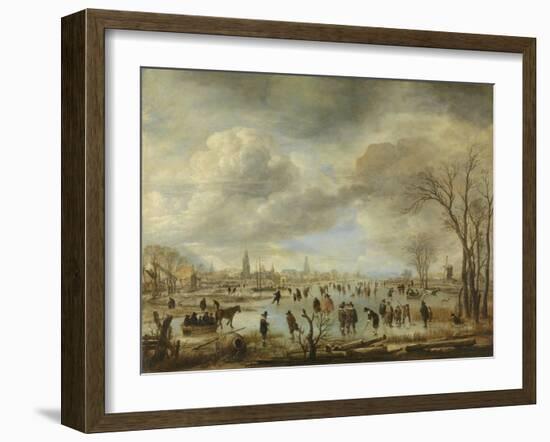 River View in Winter-Aert van der Neer-Framed Art Print