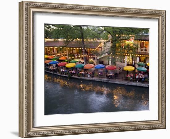 River Walk Restaurants and Cafes of Casa Rio, San Antonio, Texas-Bill Bachmann-Framed Photographic Print