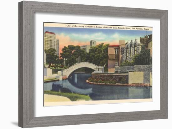 River Walk, San Antonio-null-Framed Art Print