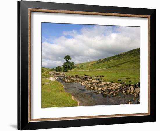 River Wharfe, Upper Wharfedale, Yorkshire Dales National Park, North Yorkshire, England, UK-White Gary-Framed Photographic Print