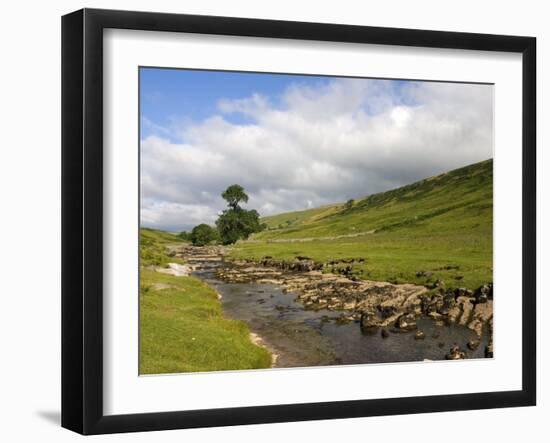 River Wharfe, Upper Wharfedale, Yorkshire Dales National Park, North Yorkshire, England, UK-White Gary-Framed Photographic Print